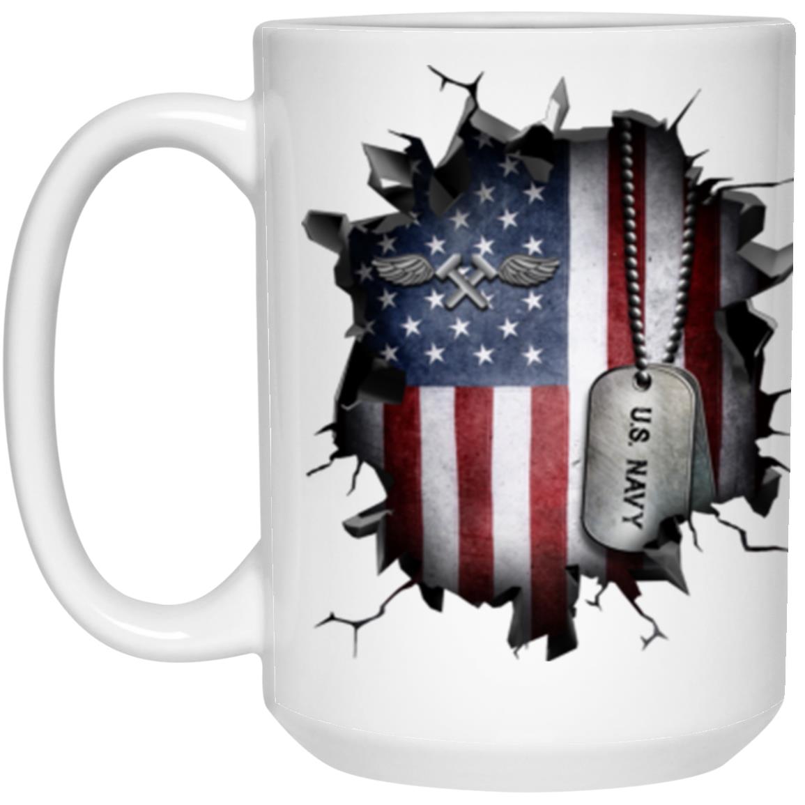 US Navy Aviation Structural Mechanic Navy AM 3D Break Effect 11oz - 15oz White Mug