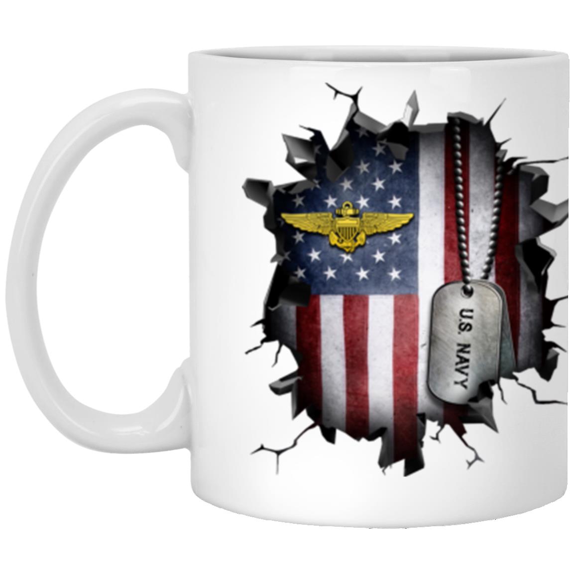 US Navy Naval Aviator 3D Break Effect Coffee Mug 11oz - 15oz White Mug