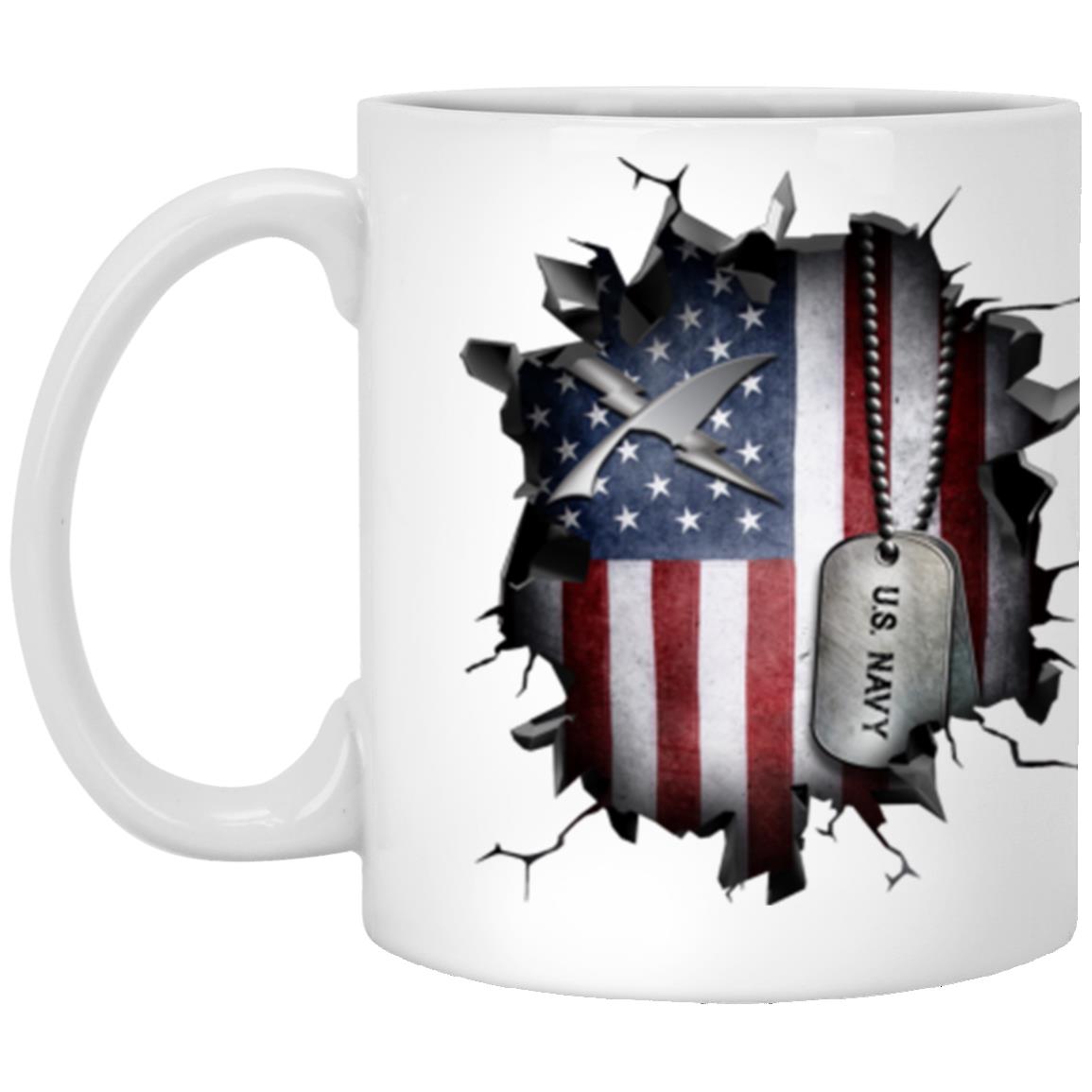 US Navy Cryptologic technician Navy CT 3D Break Effect 11oz - 15oz White Mug