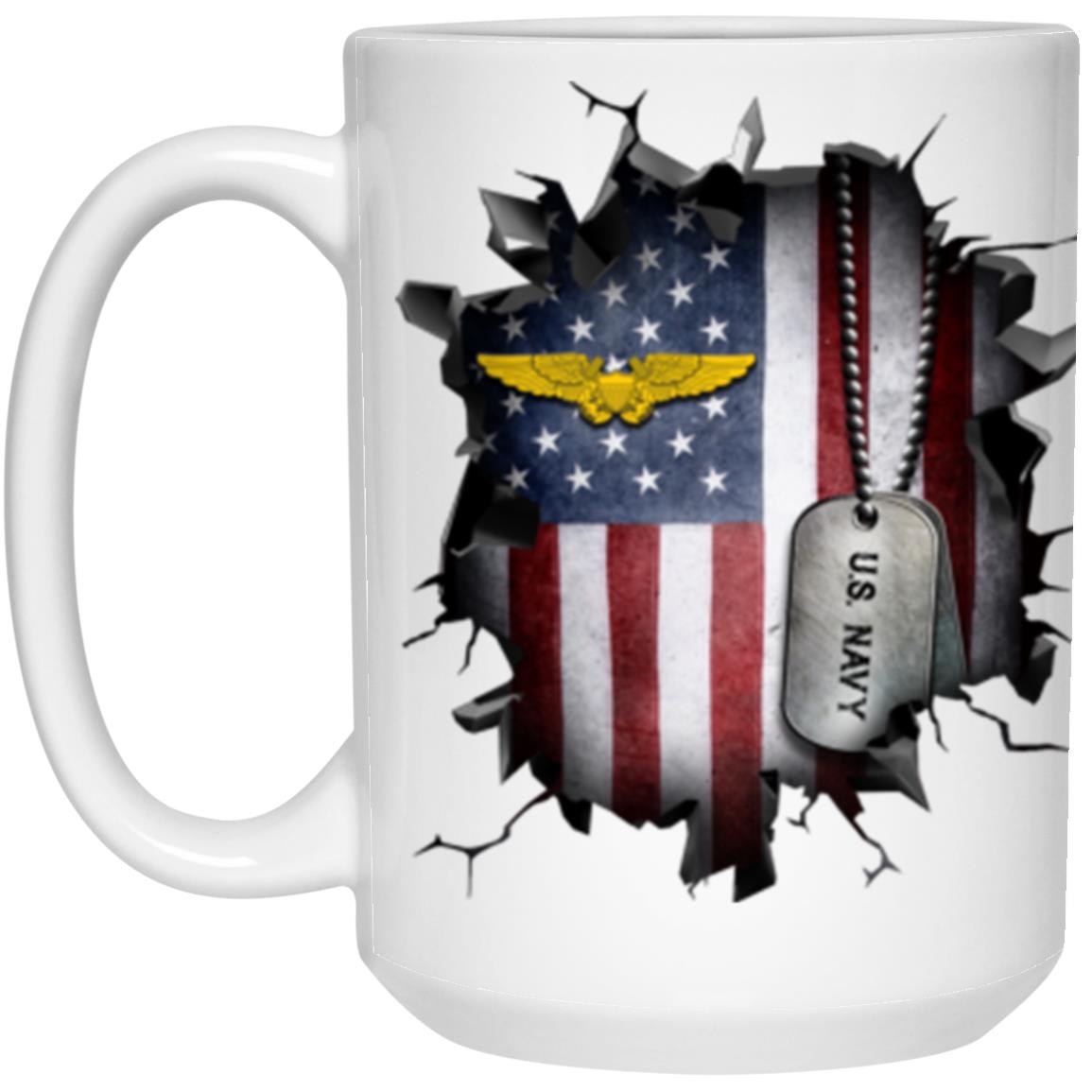 US Navy Naval Flight Officer 3D Break Effect Coffee Mug 11oz - 15oz White Mug