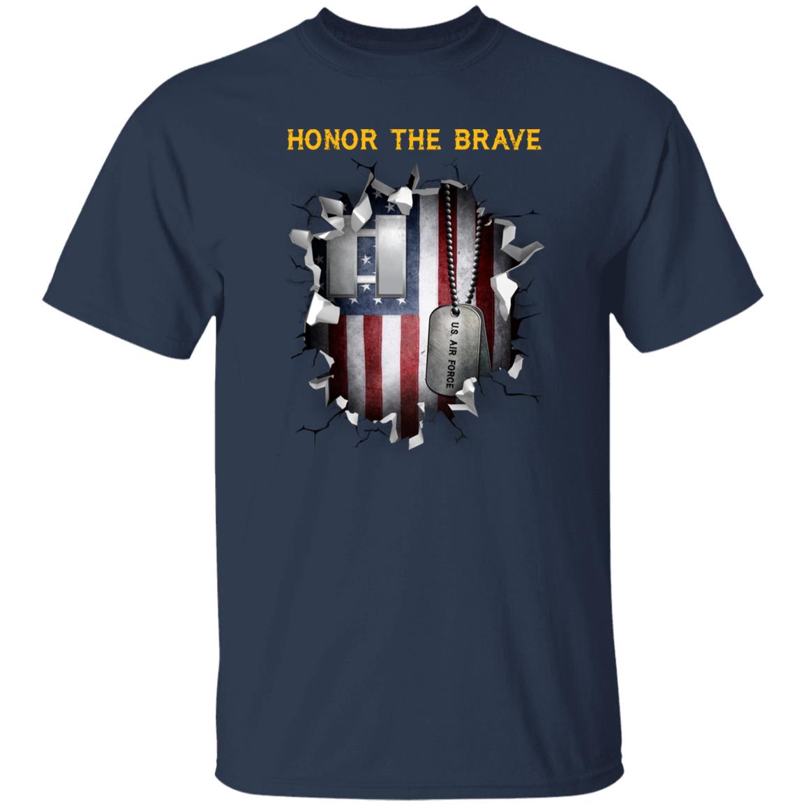 US Air Force O-3 Captain Capt O3 Commissioned Officer  - Honor The Brave - Honor The Brave Front Shirt