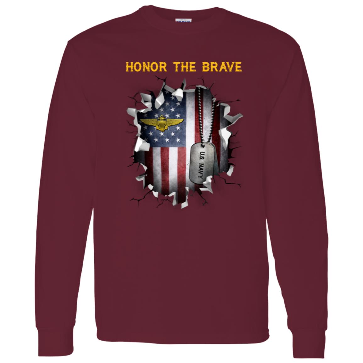 US Navy Naval Aviator - Honor The Brave Front Shirt