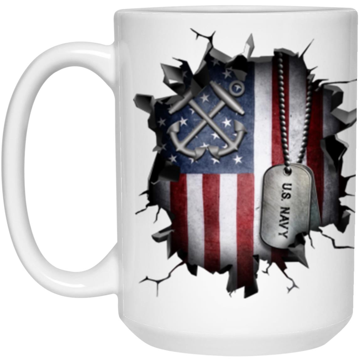 US Navy Boatswain_s Mate Navy BM 3D Break Effect 11oz - 15oz White Mug