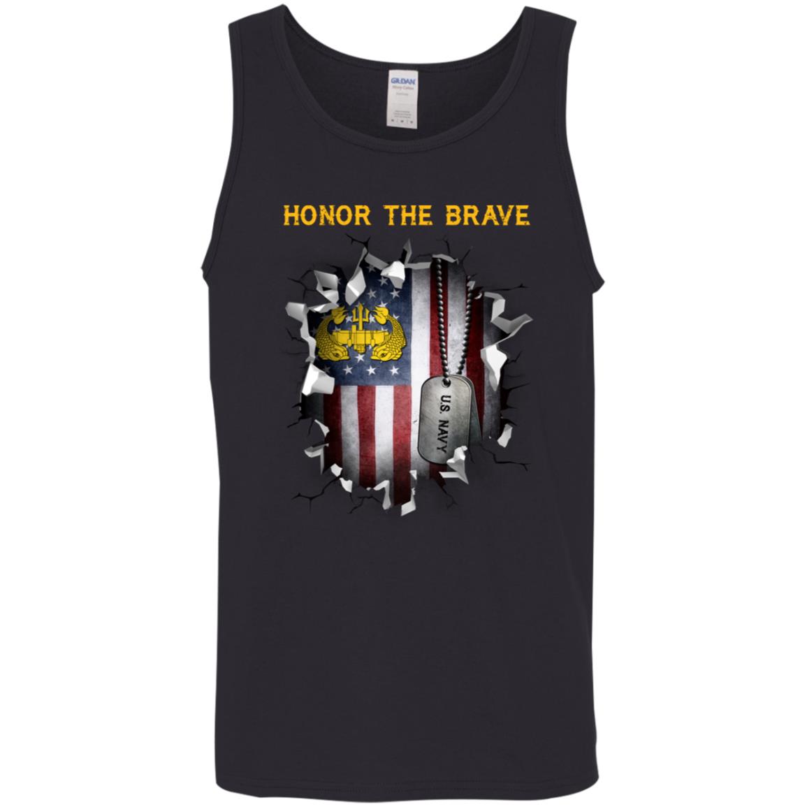 US Navy Deep Submergence Officer Badge - Honor The Brave Front Shirt