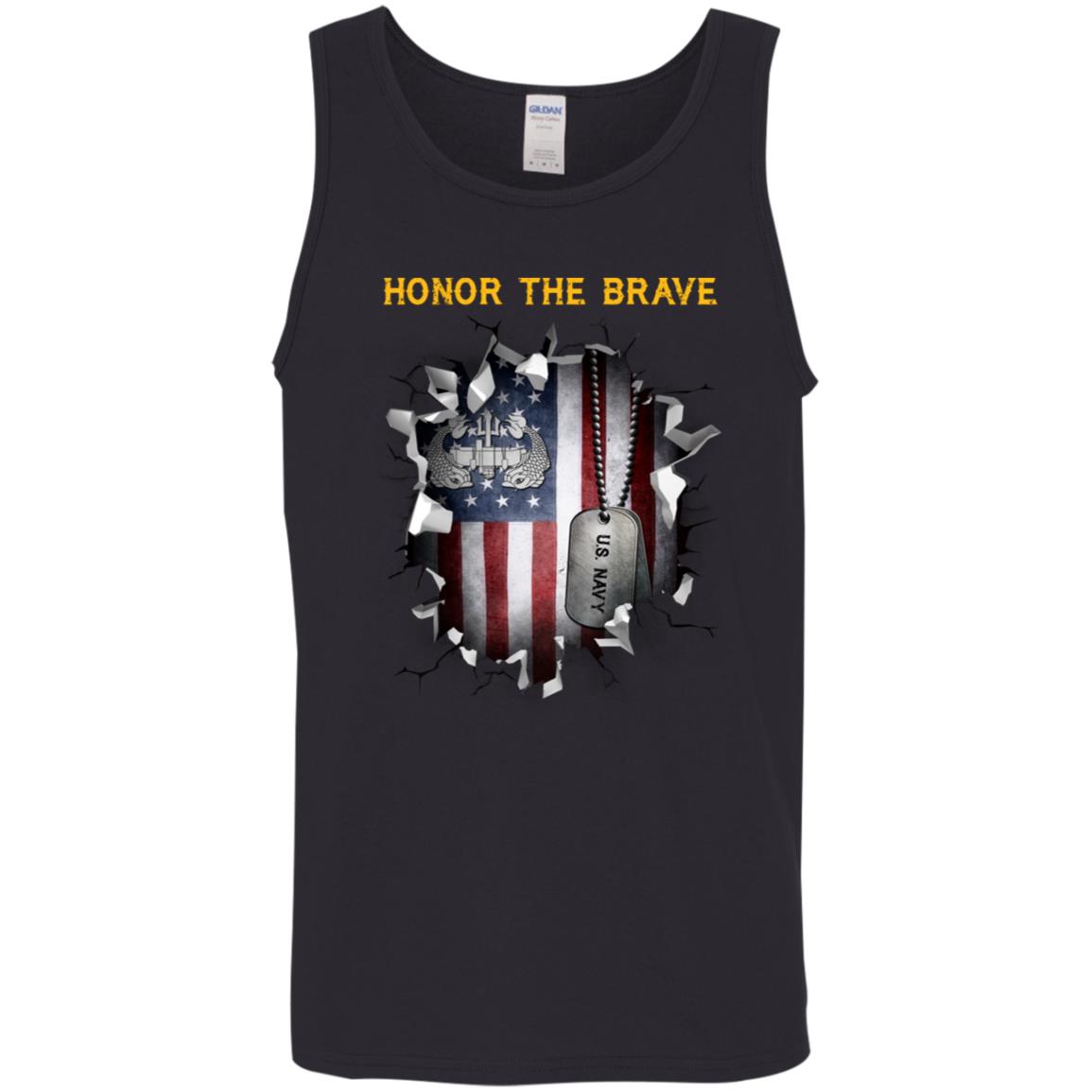 US Navy Deep Submergence Enlisted Badge - Honor The Brave Front Shirt