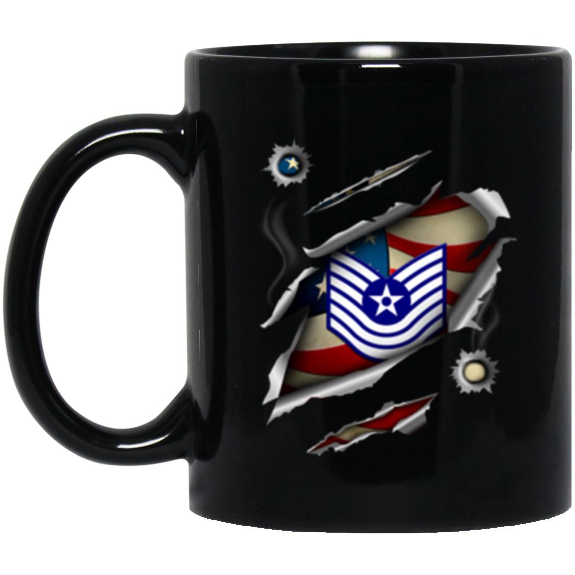 US Air Force E-7 Old Style Rank 11oz - 15oz Black Mug