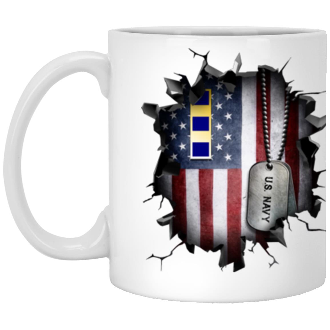 US Navy W-2 Chief Warrant Officer 2 W2 CW2 Warrant Officer 3D Break Effect Coffee Mug 11oz - 15oz White Mug