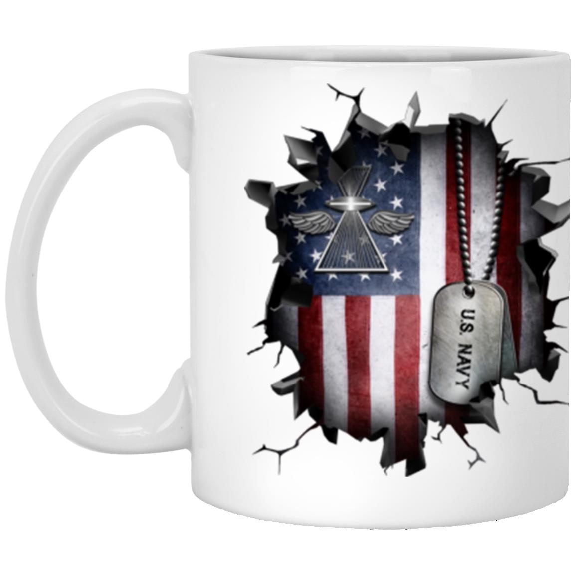 US Navy Photographer_s Mate Navy PH 3D Break Effect 11oz - 15oz White Mug