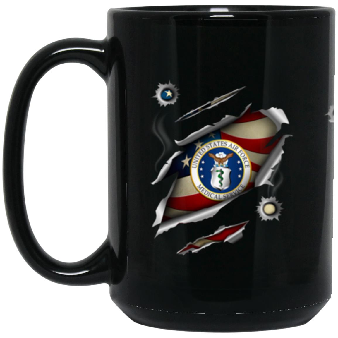 US air force medical service 3D Bullet Holes Effect 11oz - 15oz Black Mug