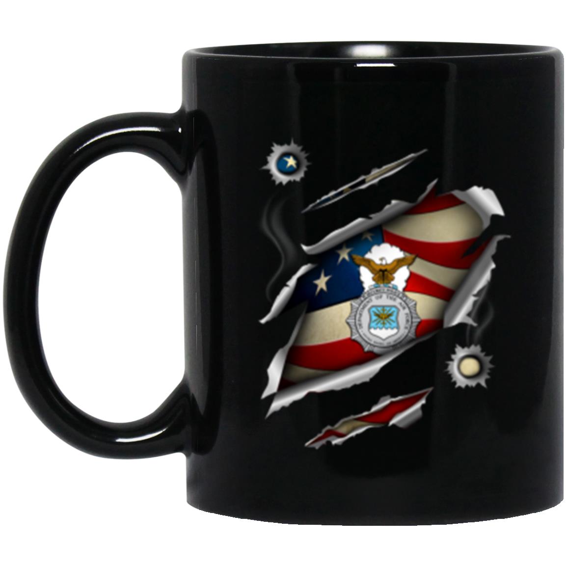 US Air Force Security Police 3D Bullet Holes Effect 11oz - 15oz Black Mug