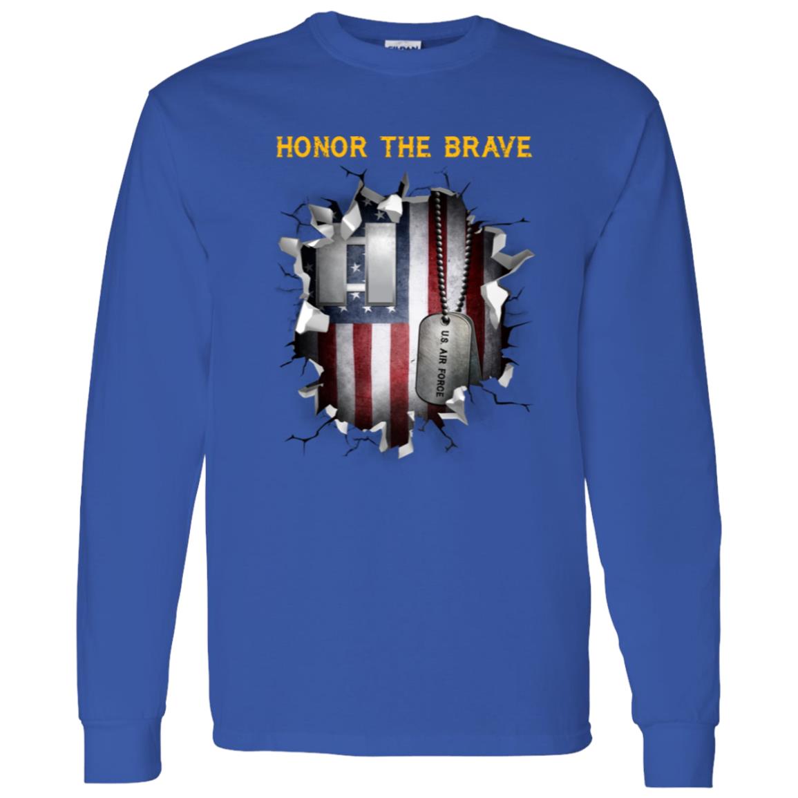 US Air Force O-3 Captain Capt O3 Commissioned Officer  - Honor The Brave - Honor The Brave Front Shirt