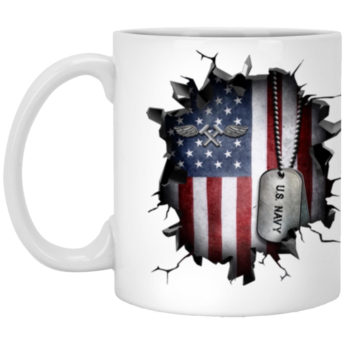 US Navy Aviation Structural Mechanic Navy AM 3D Break Effect 11oz - 15oz White Mug