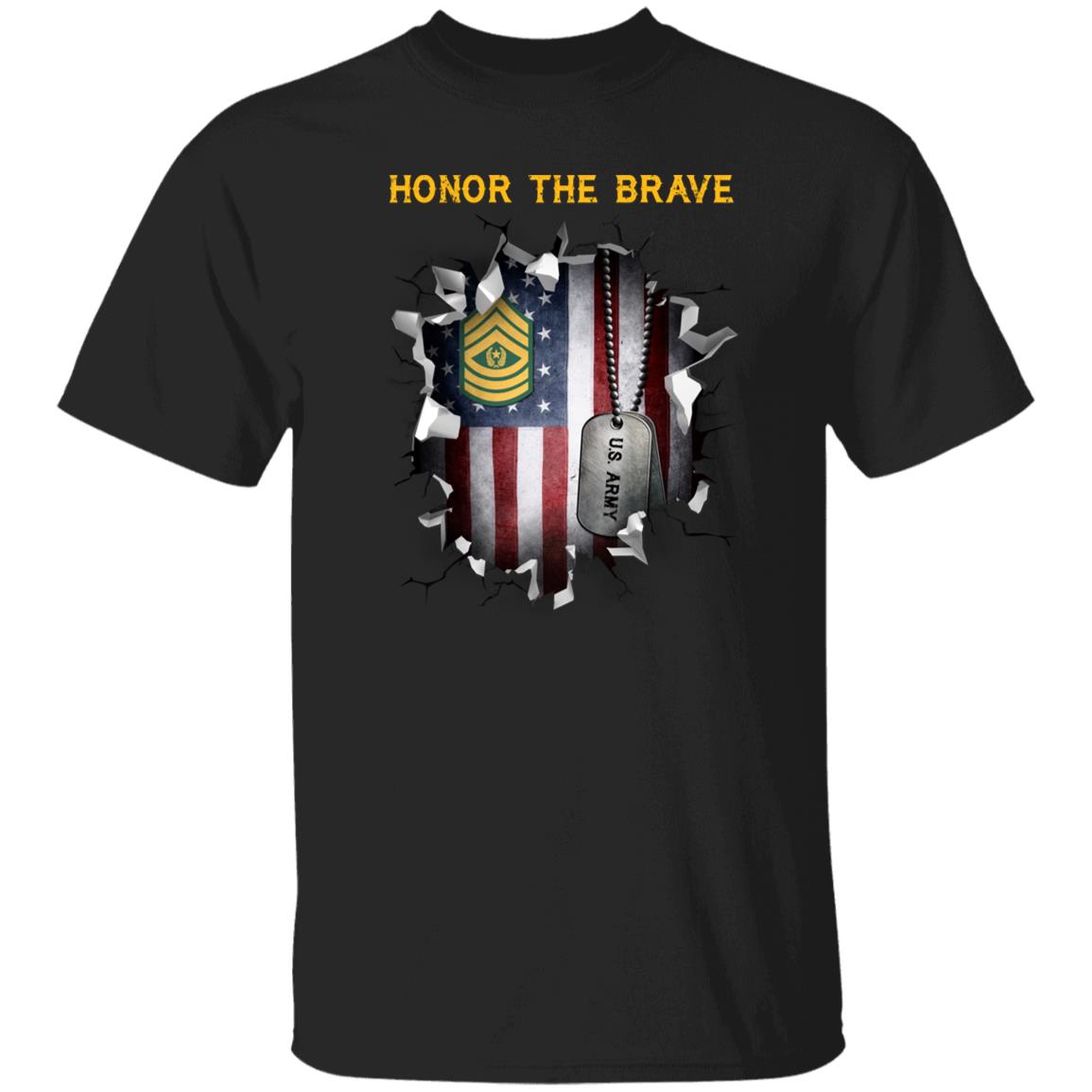 US Army E-9 Command Sergeant Major E9 CSM Noncommissioned Officer - Honor The Brave Front Shirt