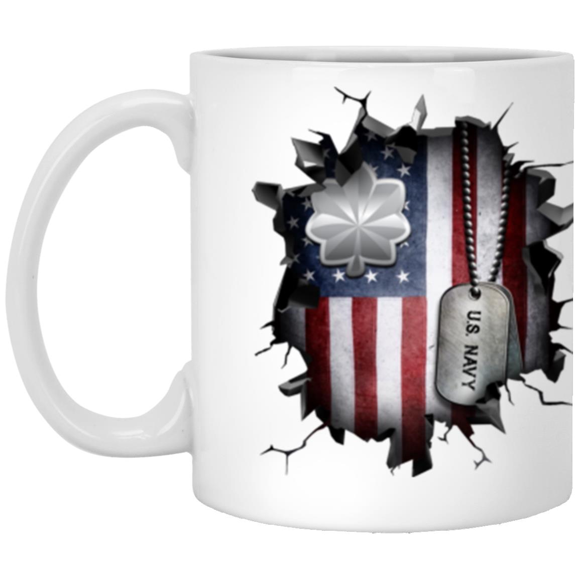 US Navy O-5 Commander O5 CDR Senior Officer  3D Break Effect Coffee Mug 11oz - 15oz White Mug