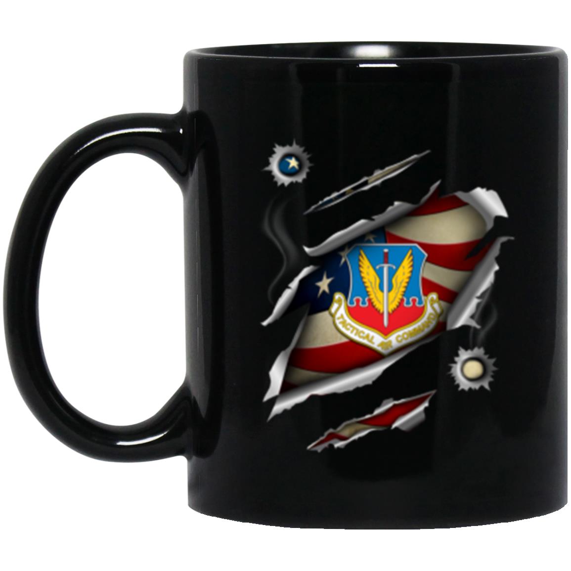 US Air Force Tactical Air Command 3D Bullet Holes Effect 11oz - 15oz Black Mug