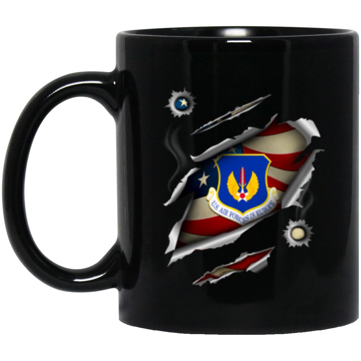 United States Air Forces in Europe 3D Bullet Holes Effect 11oz - 15oz Black Mug