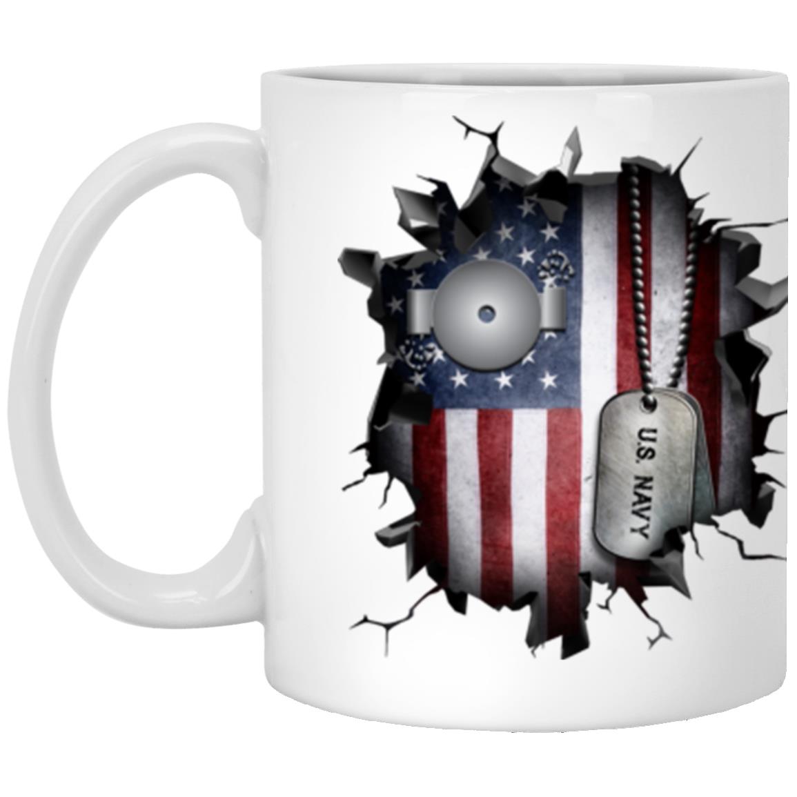 US Navy Boiler technician Navy BT 3D Break Effect 11oz - 15oz White Mug