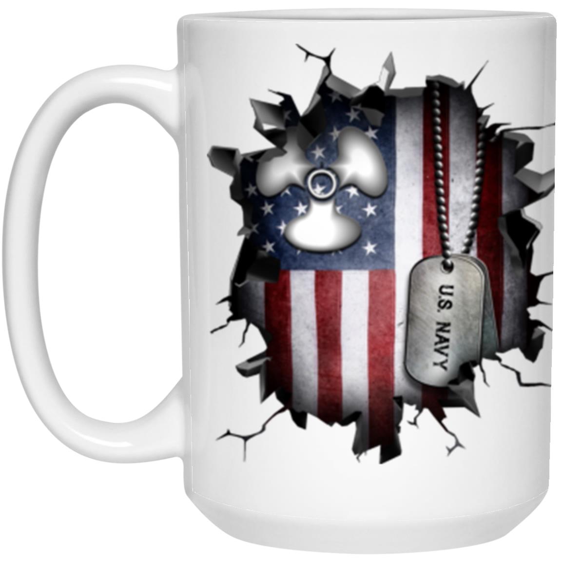 US Navy Machinist_s Mate Navy MM 3D Break Effect 11oz - 15oz White Mug