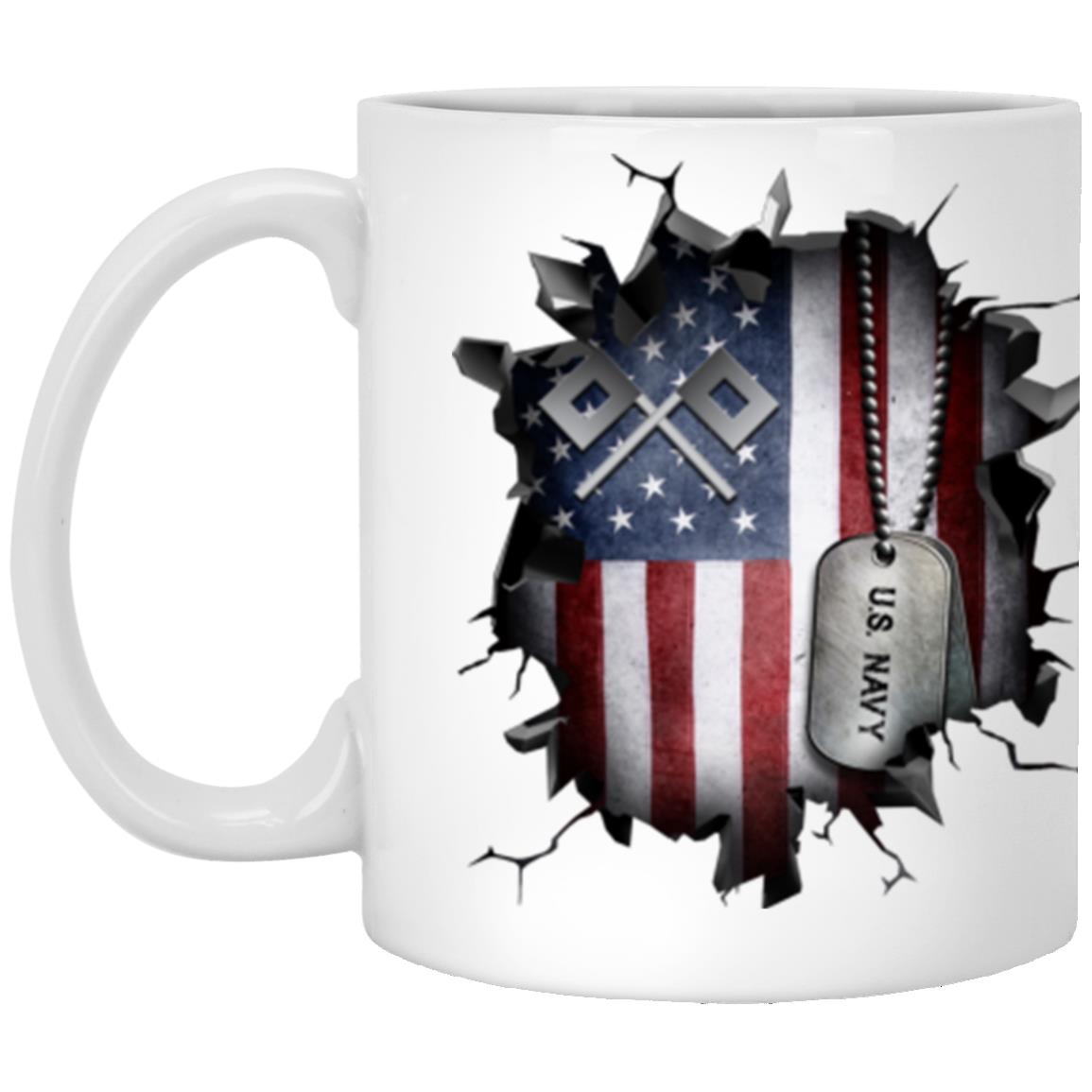 US Navy Signalman Navy SN 3D Break Effect 11oz - 15oz White Mug