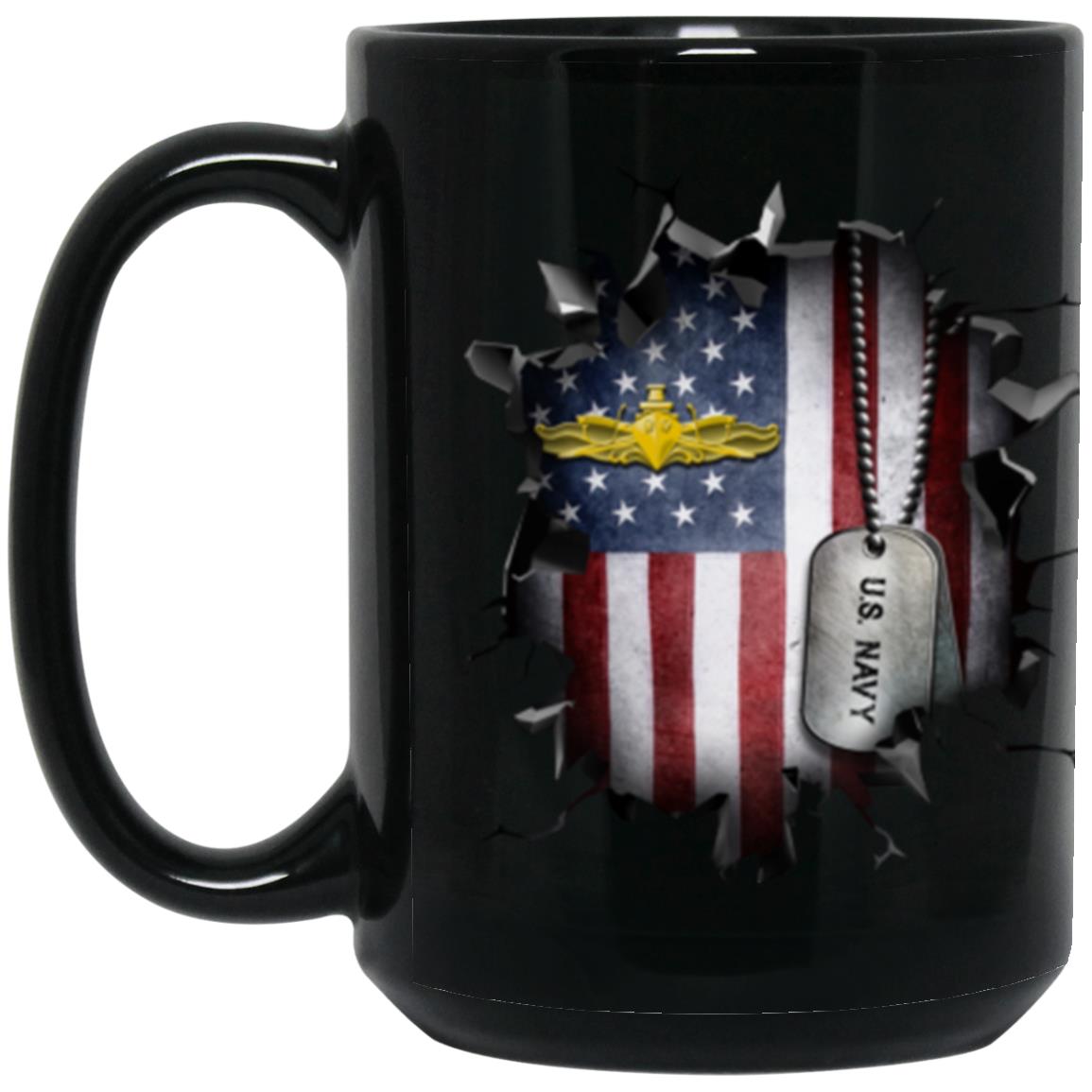 US Navy Surface Warfare Officer 3D Break Effect Coffee Mug 11oz - 15oz Black Mug