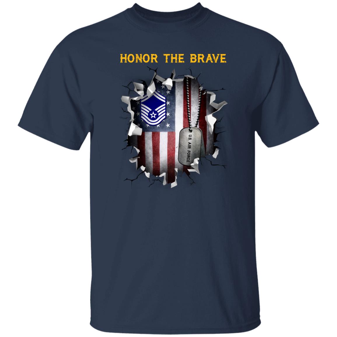 US Air Force E-8 Senior Master Sergeant SMSgt E8 Noncommissioned Officer AF  - Honor The Brave - Honor The Brave Front Shirt