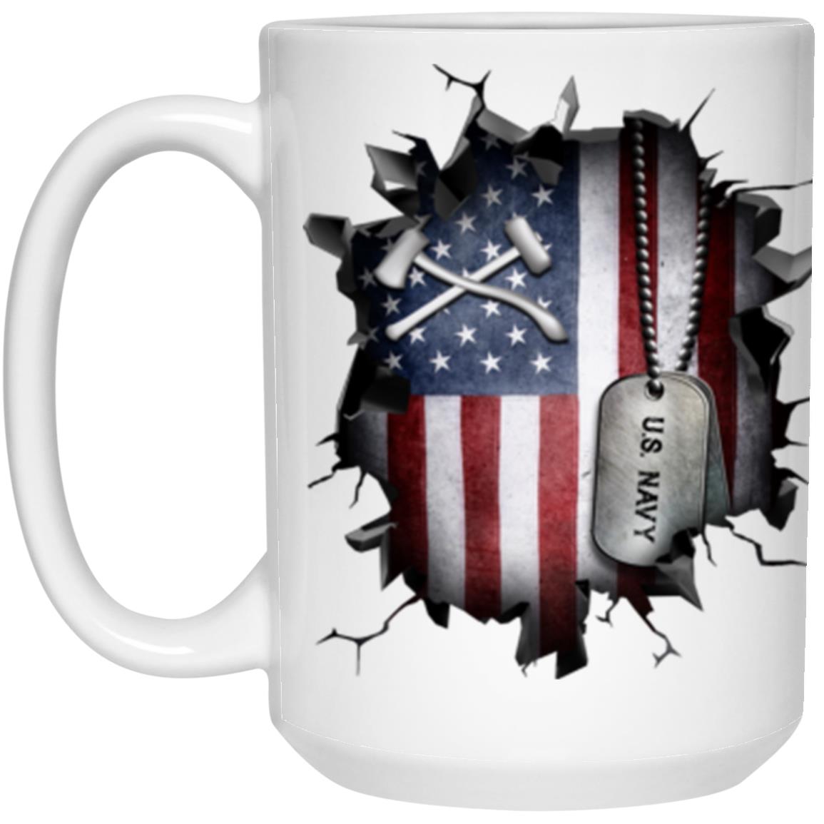 US Navy Damage Controlman Navy DC3D Break Effect 11oz - 15oz White Mug