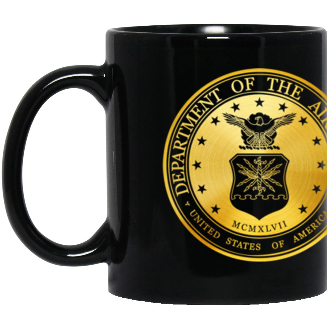 US Air Force Strategic Air Command Metallic Gold Effect 11oz - 15oz Black Mug