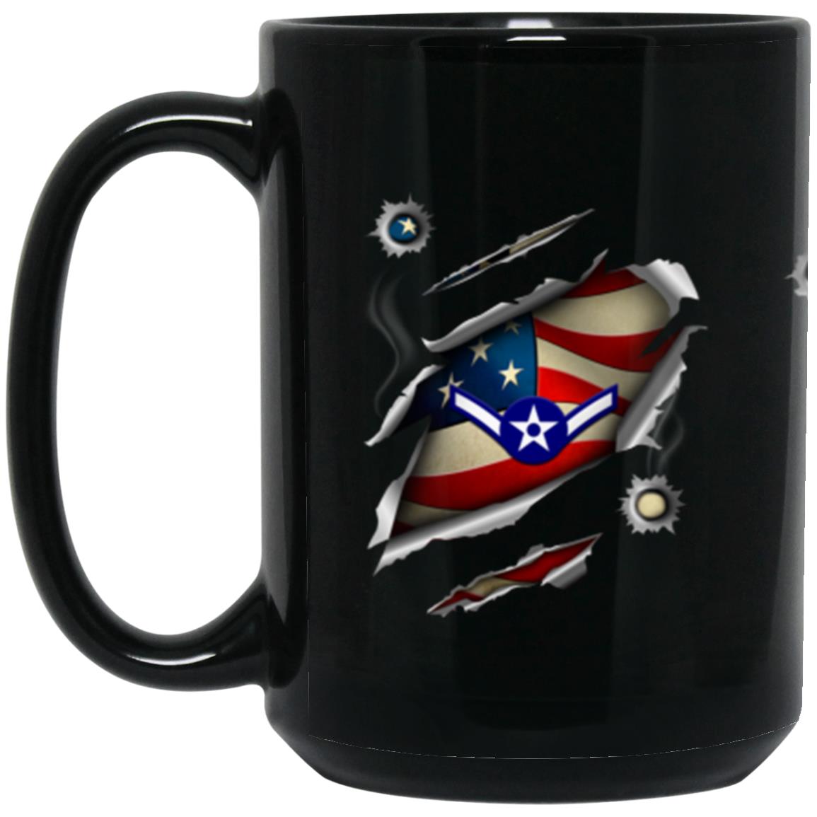 US Air Force E-2 Airman Amn E2 Ranks Enlisted Airman Rank 11oz - 15oz Black Mug