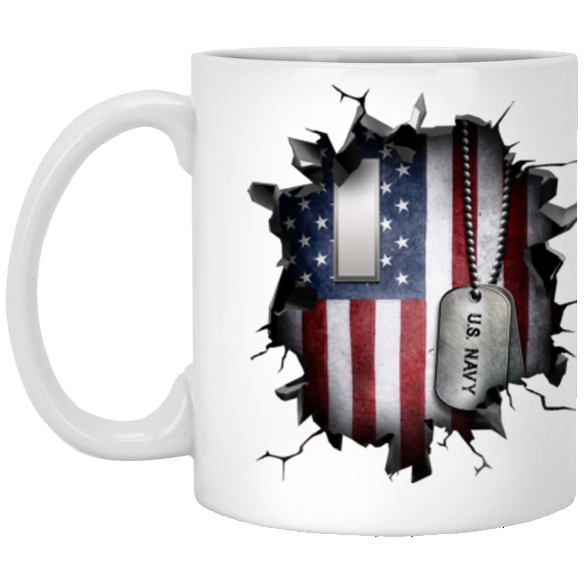 US Navy O-2 Lieutenant Junior Grade O2 LTJG Junior Officer 3D Break Effect Coffee Mug 11oz - 15oz White Mug