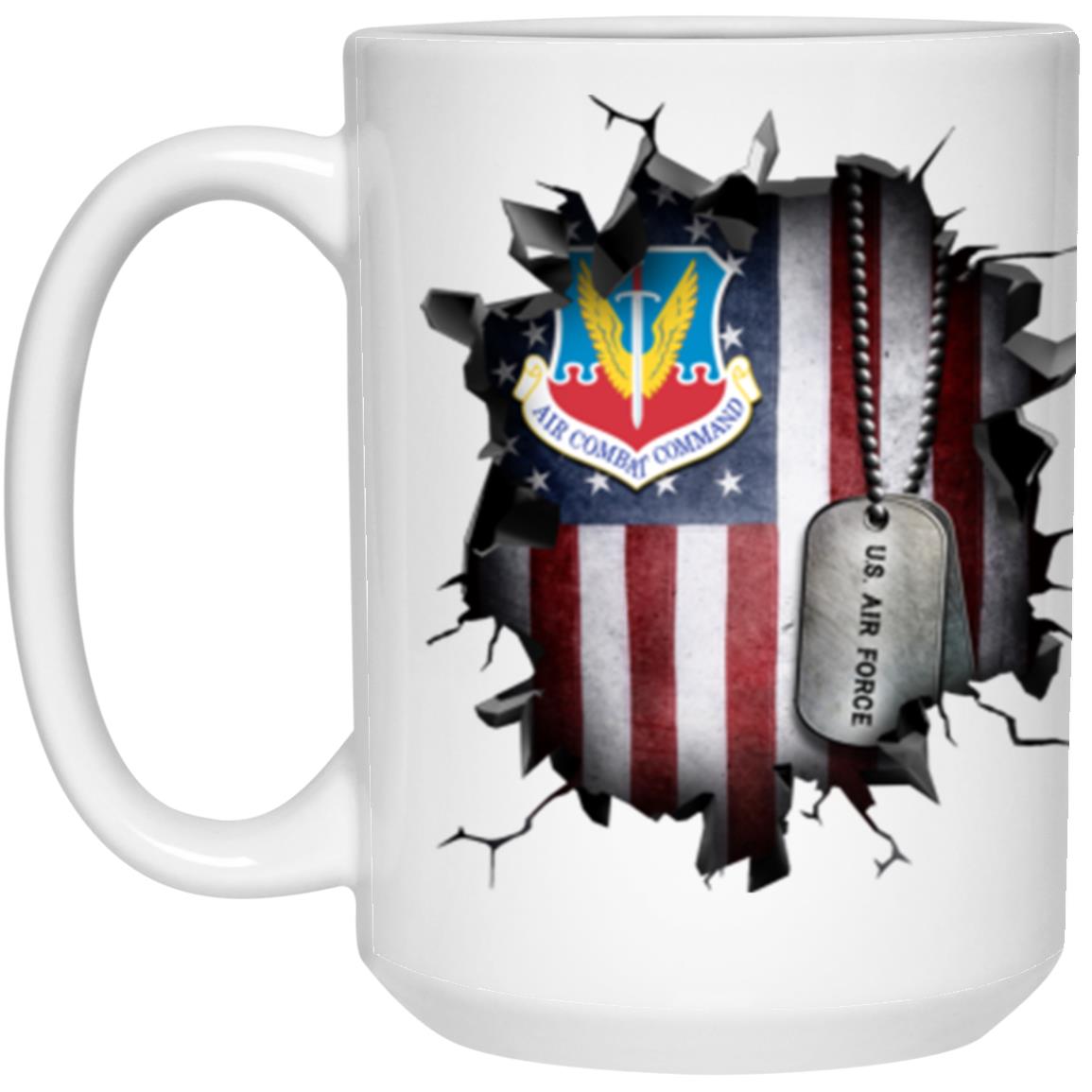 US Air Force Air Combat Command 3D Break Effect Coffee Mug 11oz - 15oz White Mug