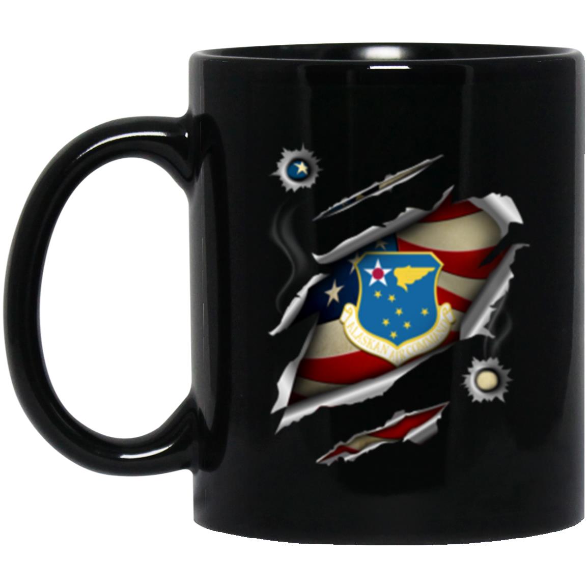 US Air Force Alaskan Air Command 3D Bullet Holes Effect 11oz - 15oz Black Mug