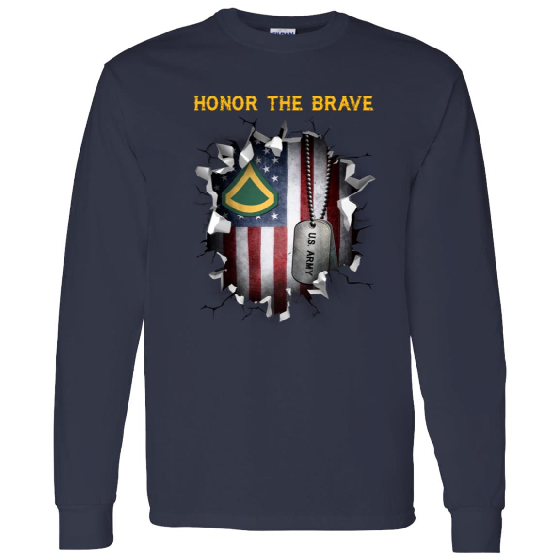 US Army E-3 PFC E3 Private First Class - Honor The Brave Front Shirt