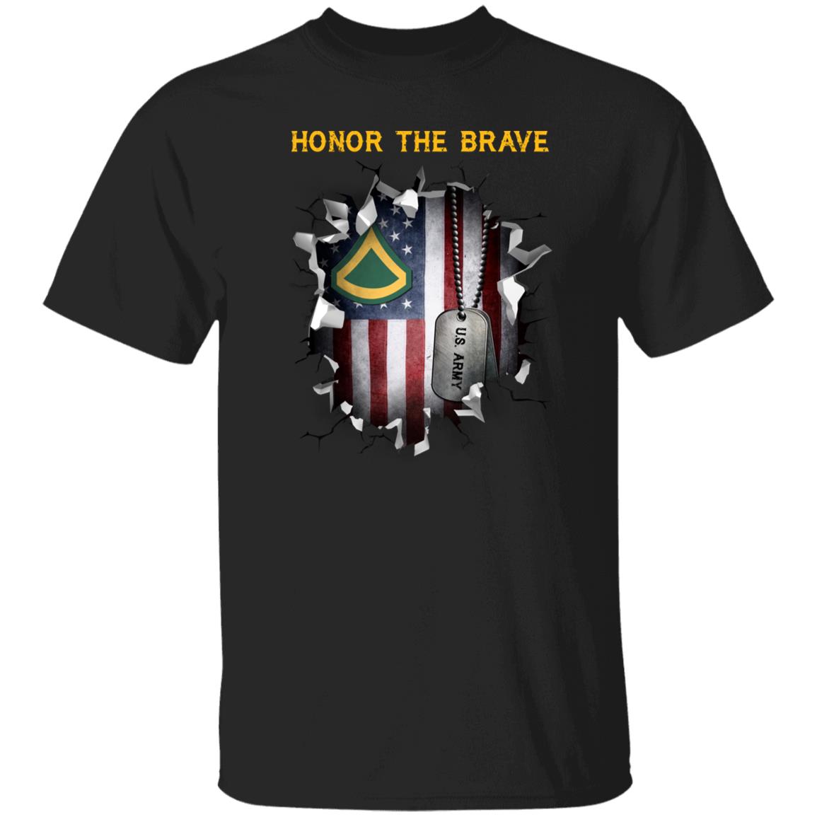 US Army E-3 PFC E3 Private First Class - Honor The Brave Front Shirt