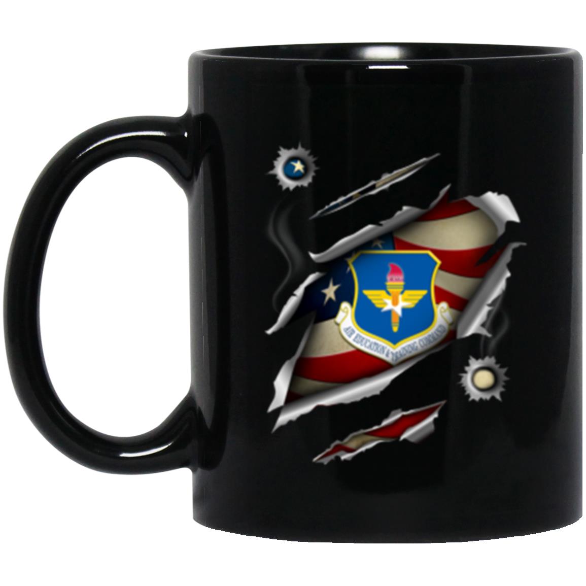 US Air Force Air Education and Training Command 3D Bullet Holes Effect 11oz - 15oz Black Mug