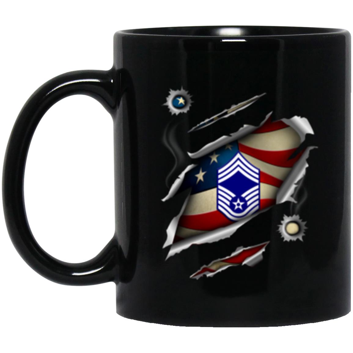 US Air Force E-9 Chief Master Sergeant CMSgt E9 Noncommissioned Officer AF Ranks 11oz - 15oz Black Mug