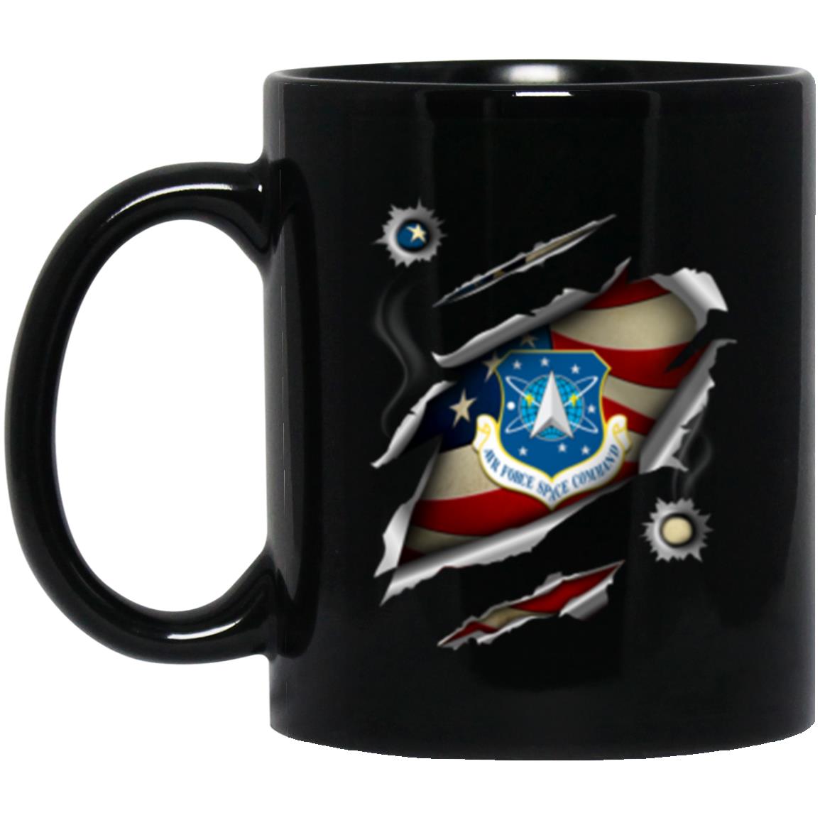 US Air Force Space Command 3D Bullet Holes Effect 11oz - 15oz Black Mug