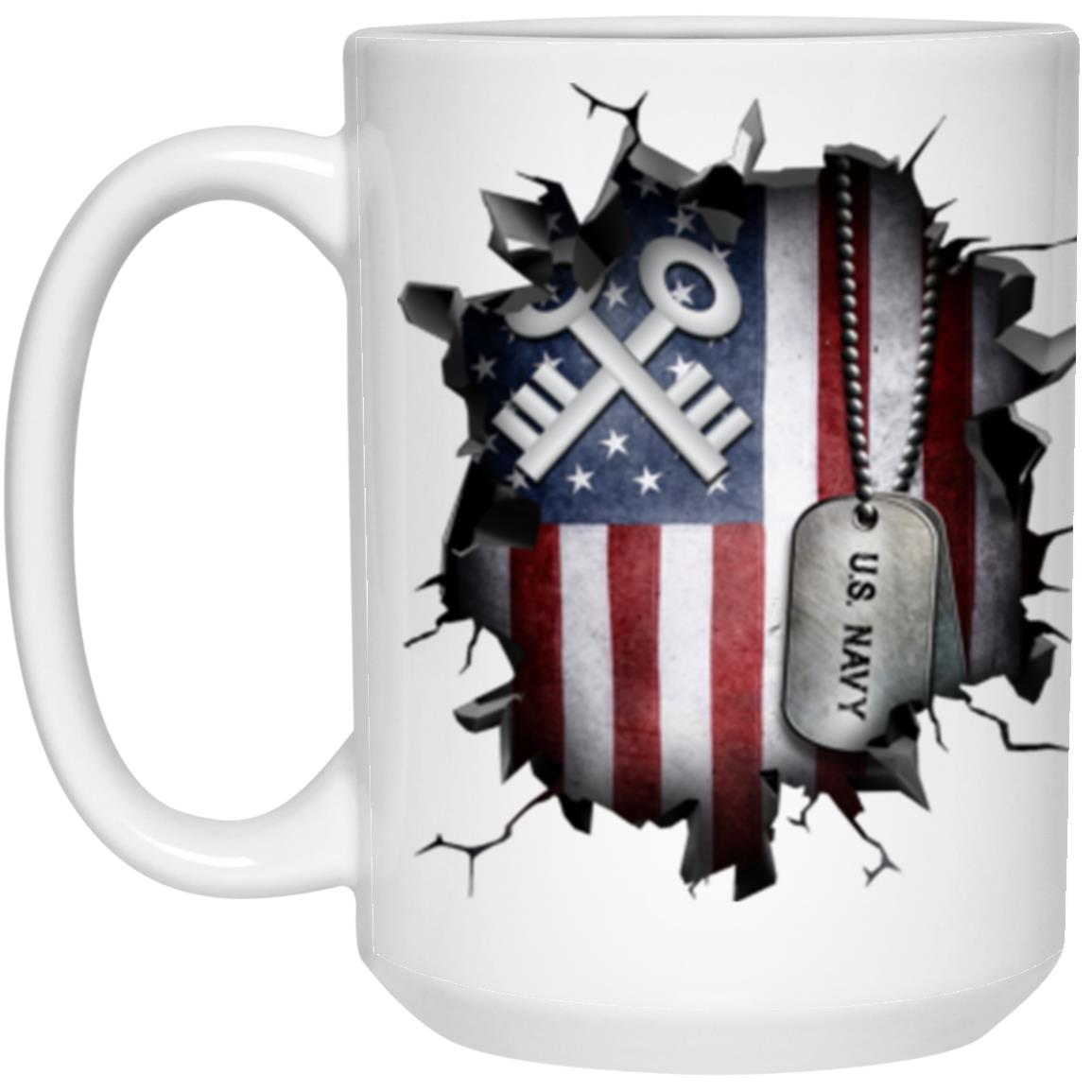 US Navy Storekeeper Navy SK 3D Break Effect 11oz - 15oz White Mug