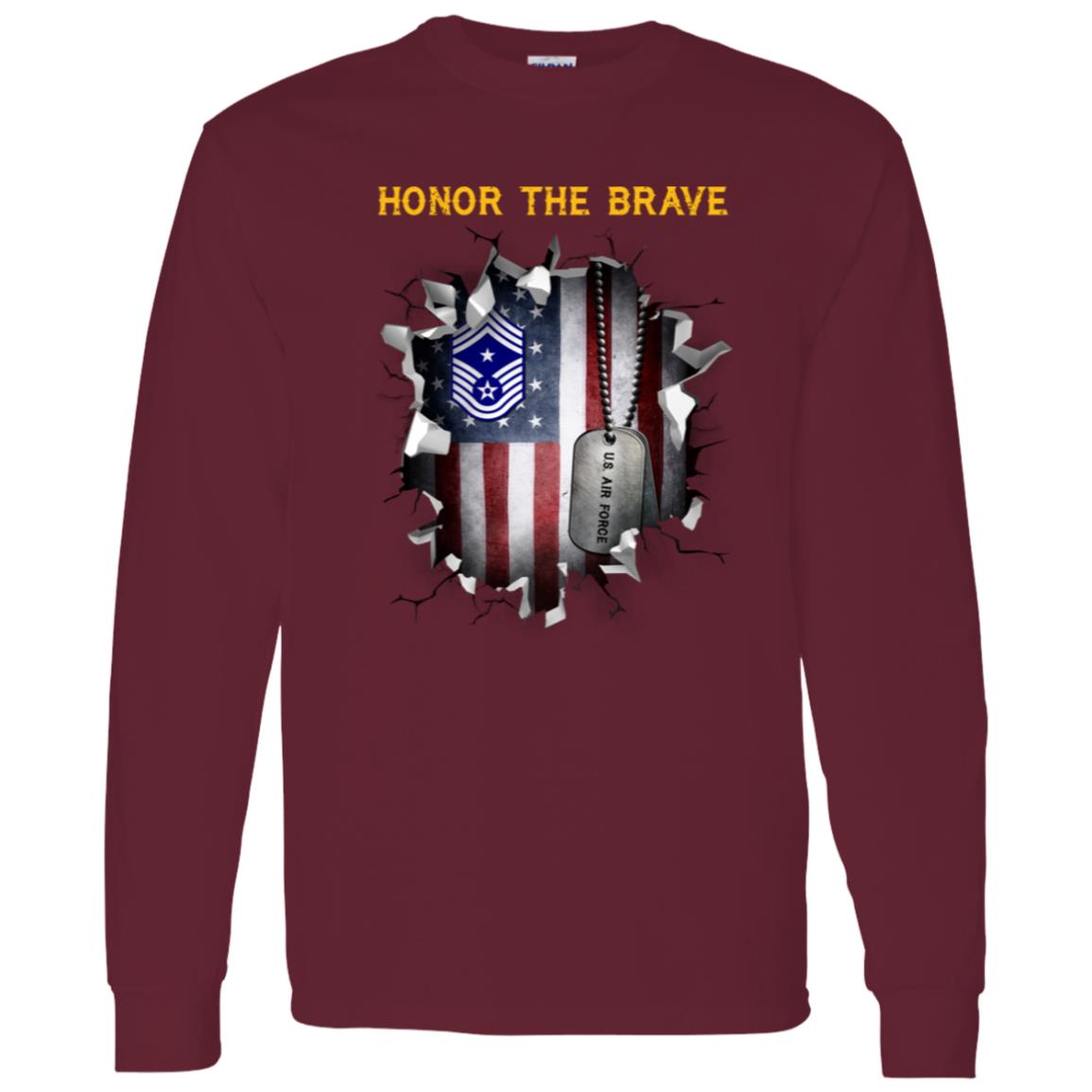 US Air Force E-9 Command Chief Master Sergeant CCM E9 Noncommissioned Officer  - Honor The Brave - Honor The Brave Front Shirt