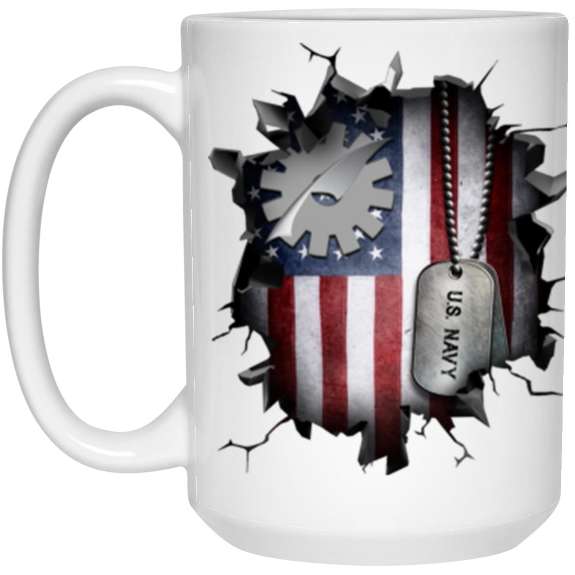 US Navy Data Processing Technician Navy DP 3D Break Effect 11oz - 15oz White Mug