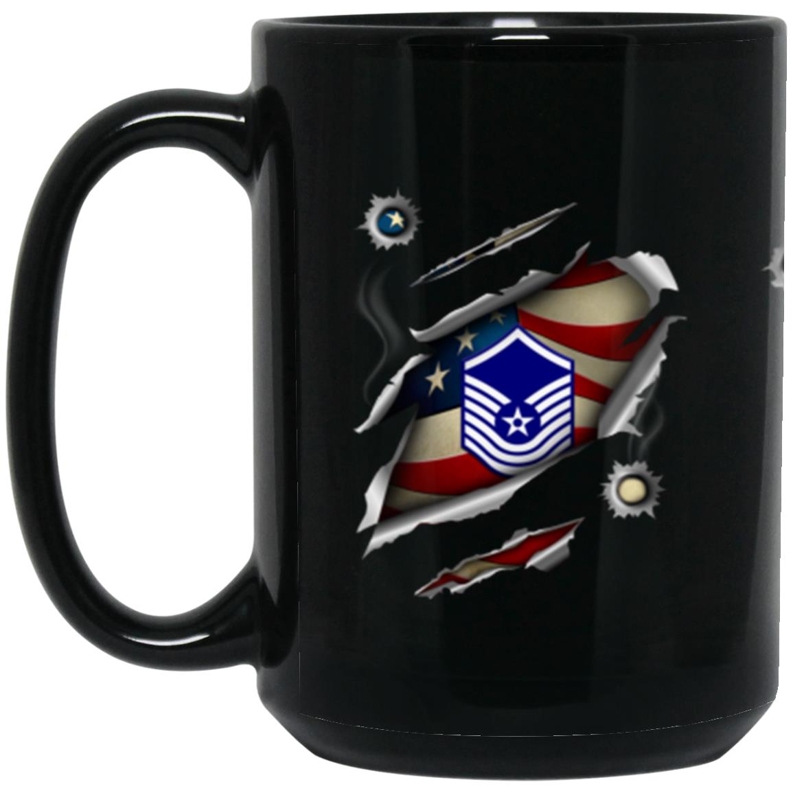 US Air Force E-8 Old Style Rank 11oz - 15oz Black Mug