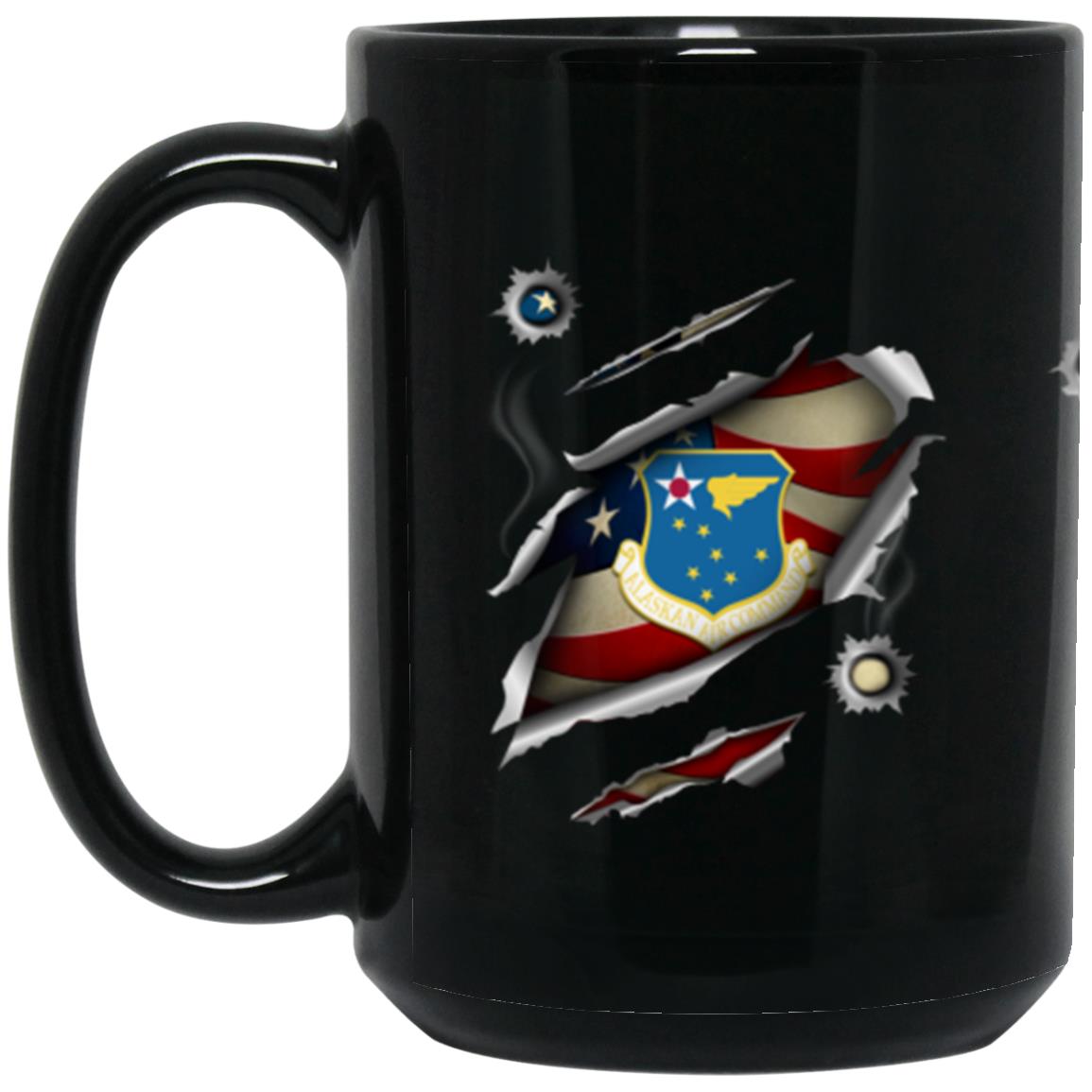 US Air Force Alaskan Air Command 3D Bullet Holes Effect 11oz - 15oz Black Mug