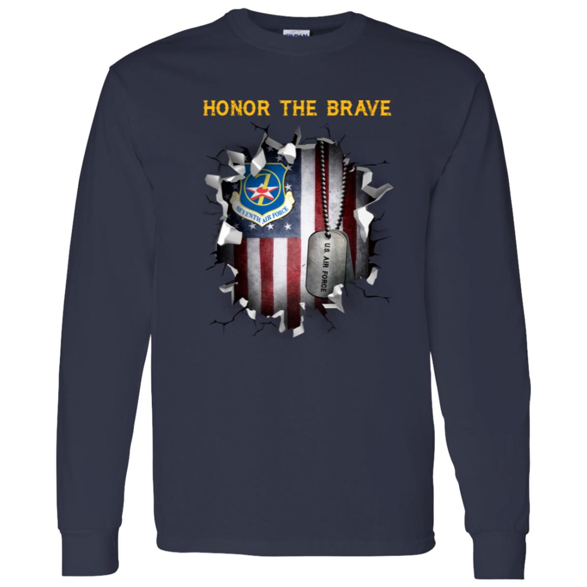 US Air Force Seventh Air Force - Honor The Brave Front Shirt