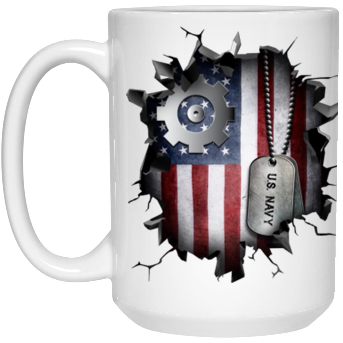 US Navy Engineman Navy EN 3D Break Effect 11oz - 15oz White Mug