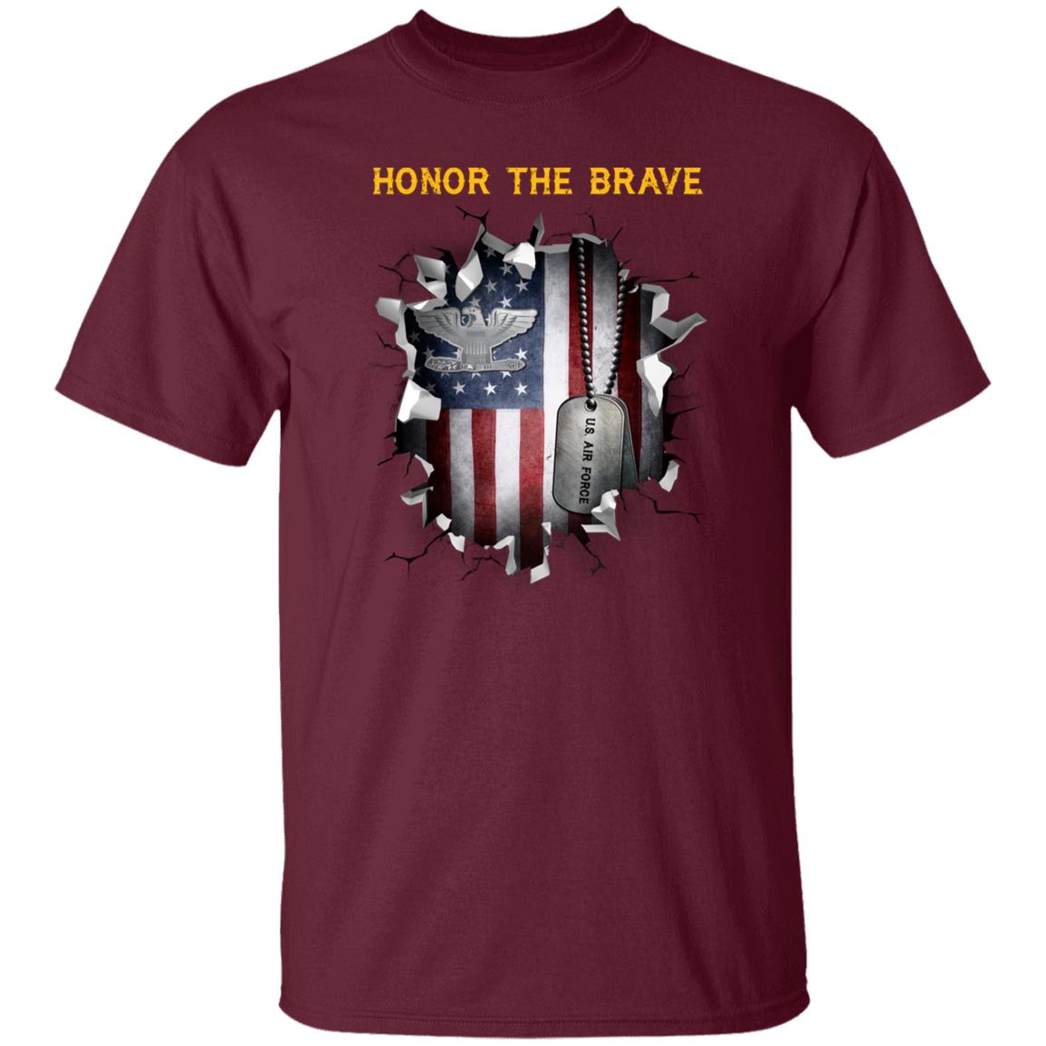 US Air Force O-6 Colonel Col O6 Field Officer  - Honor The Brave - Honor The Brave Front Shirt