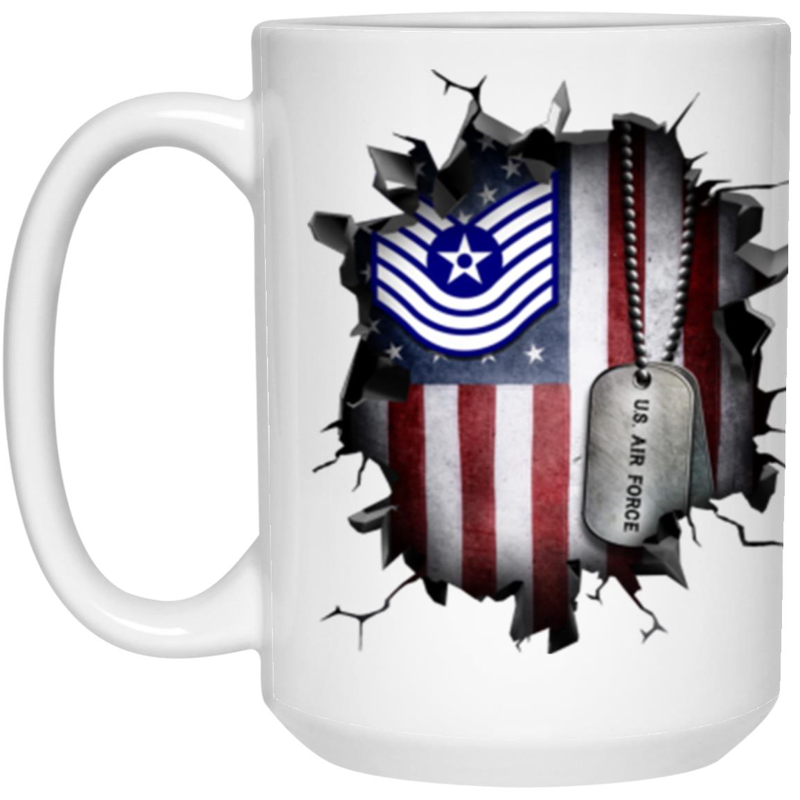 US Air Force E-7 Old Style Rank 3D Break Effect Coffee Mug 11oz - 15oz White Mug