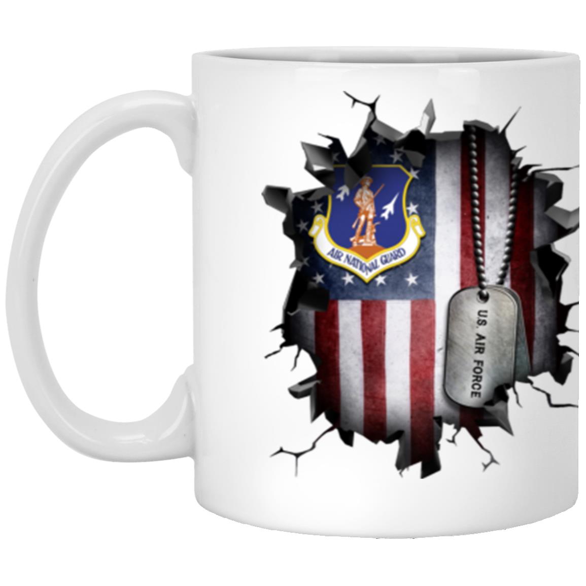 US Air Force Air National Guard 3D Break Effect Coffee Mug 11oz - 15oz White Mug