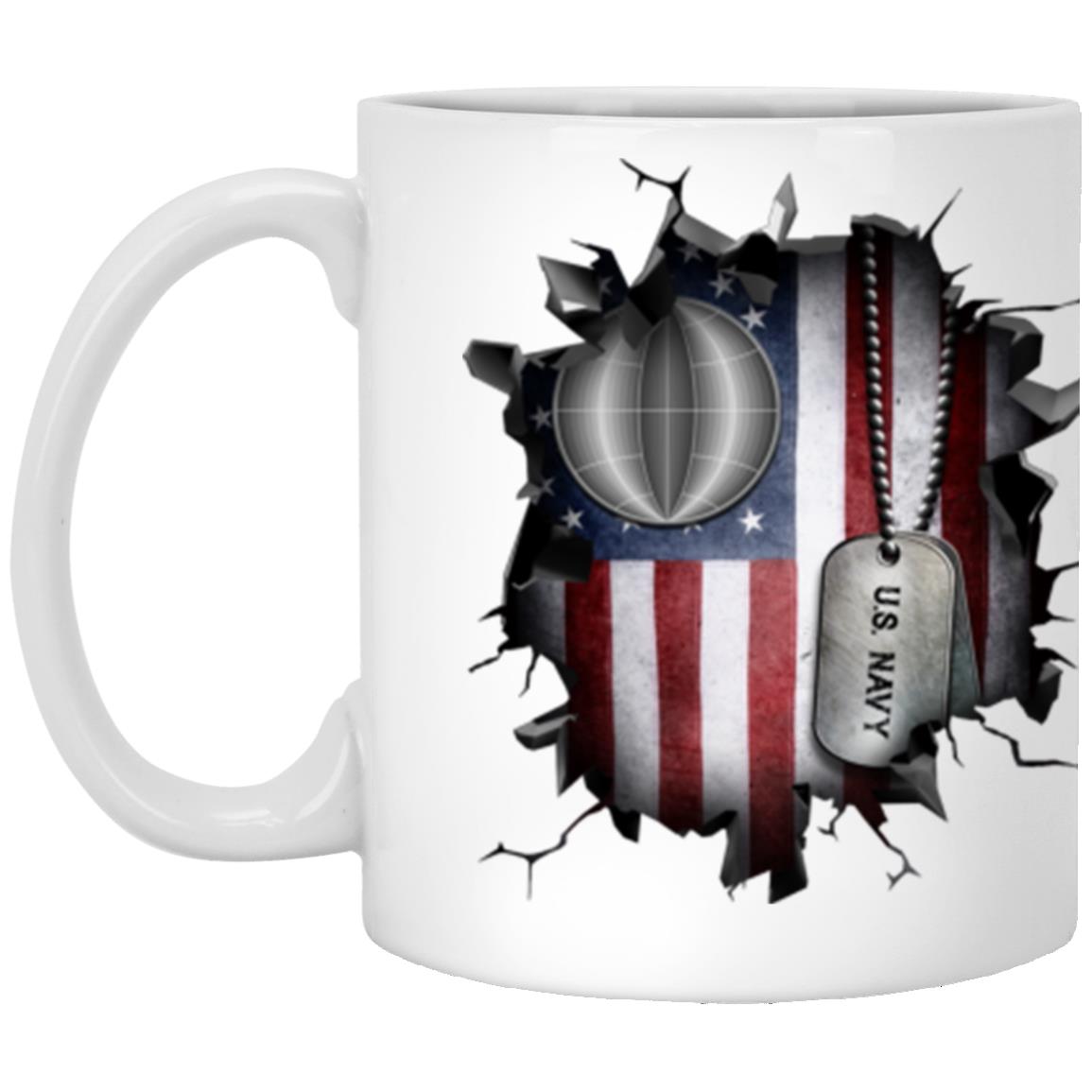 US Navy Electrician_s mate Navy EM 3D Break Effect 11oz - 15oz White Mug