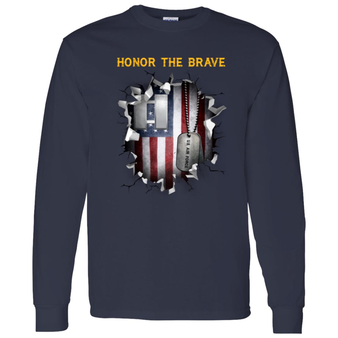 US Air Force O-3 Captain Capt O3 Commissioned Officer  - Honor The Brave - Honor The Brave Front Shirt