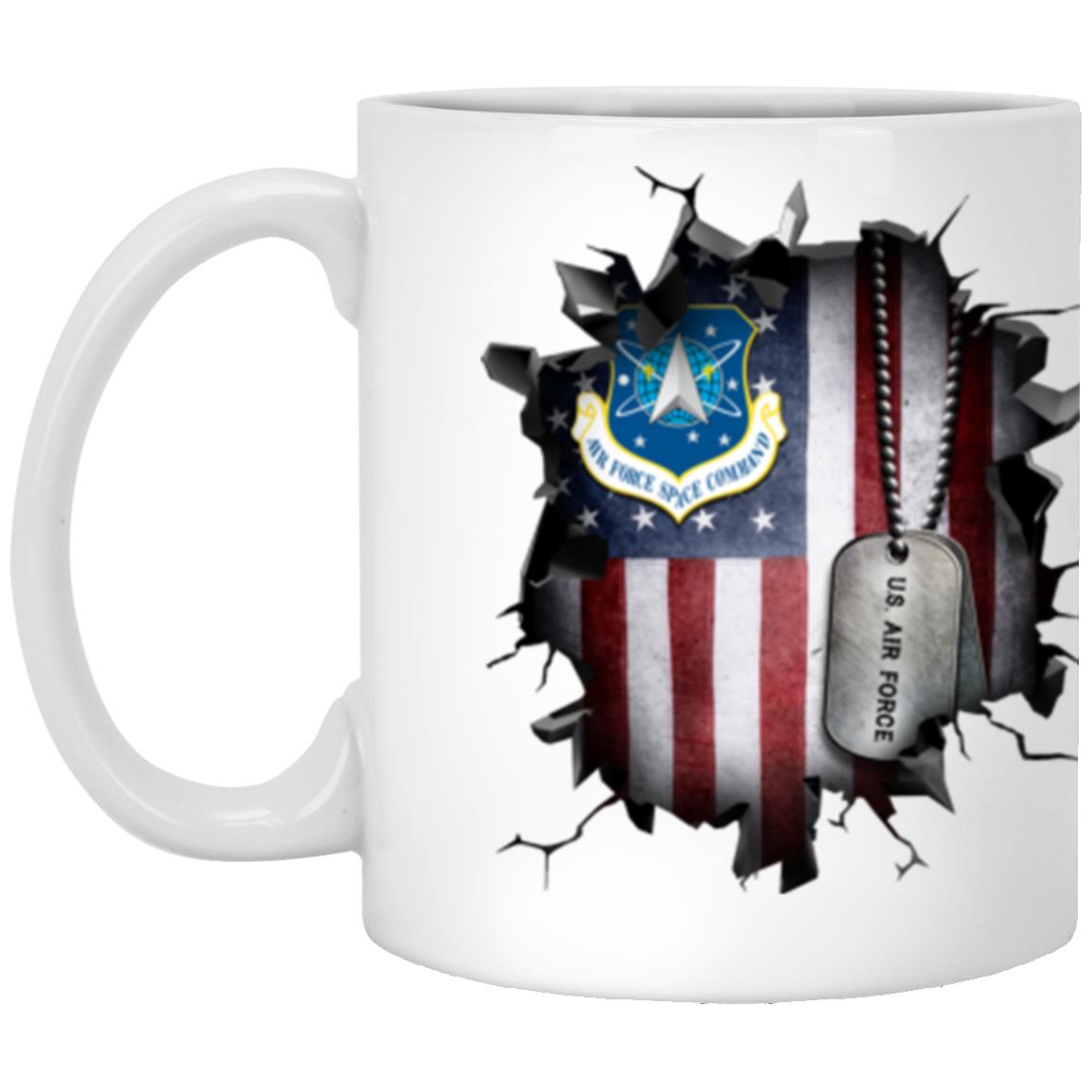 US Air Force Space Command 3D Break Effect Coffee Mug 11oz - 15oz White Mug