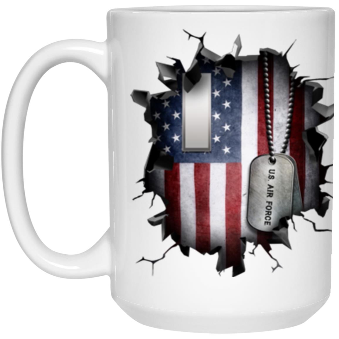 US Air Force O-2 First Lieutenant 1st L O2 Commissioned Officer Ranks 3D Break Effect Coffee Mug 11oz - 15oz White Mug